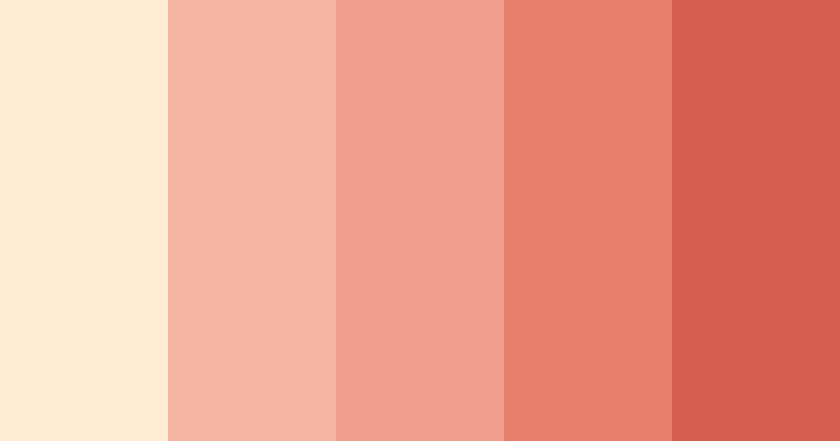 Download peach coral sunset color palette PNG image (landscape)