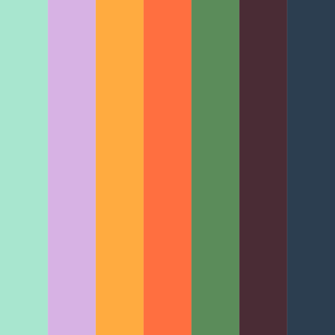 Download garden twilight color palette PNG image (square)