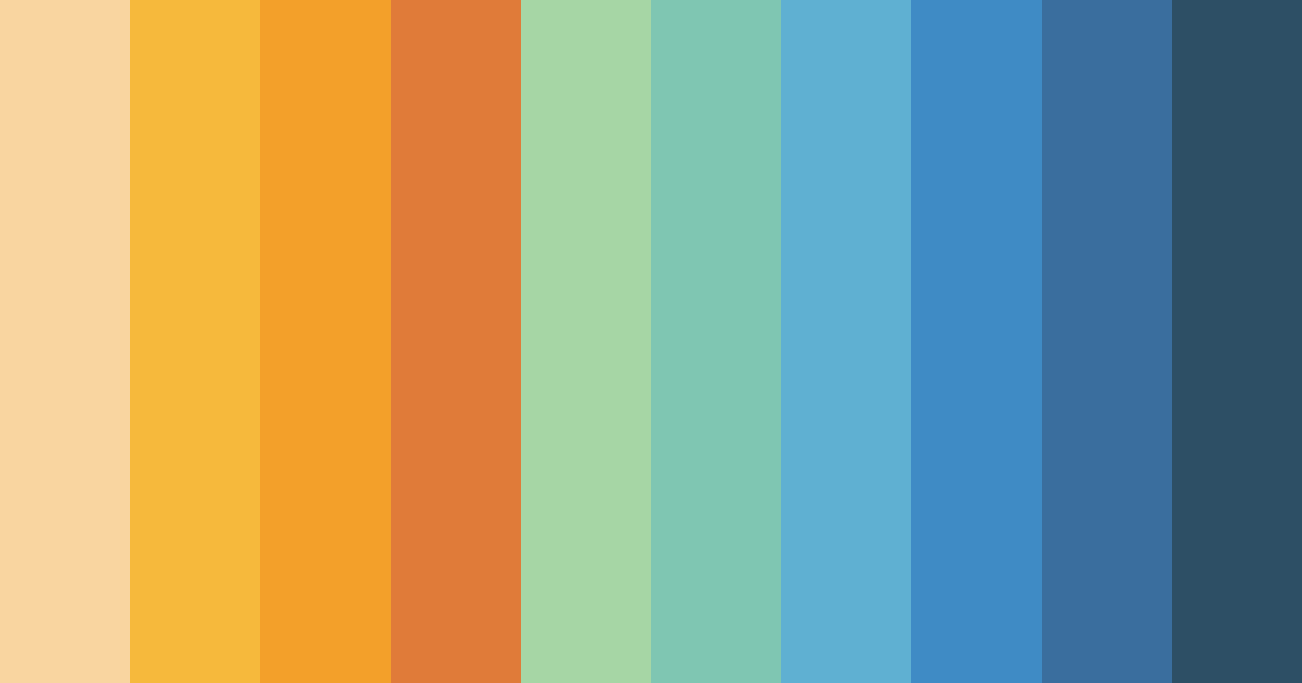 Download orange blue green color palette PNG image (landscape)