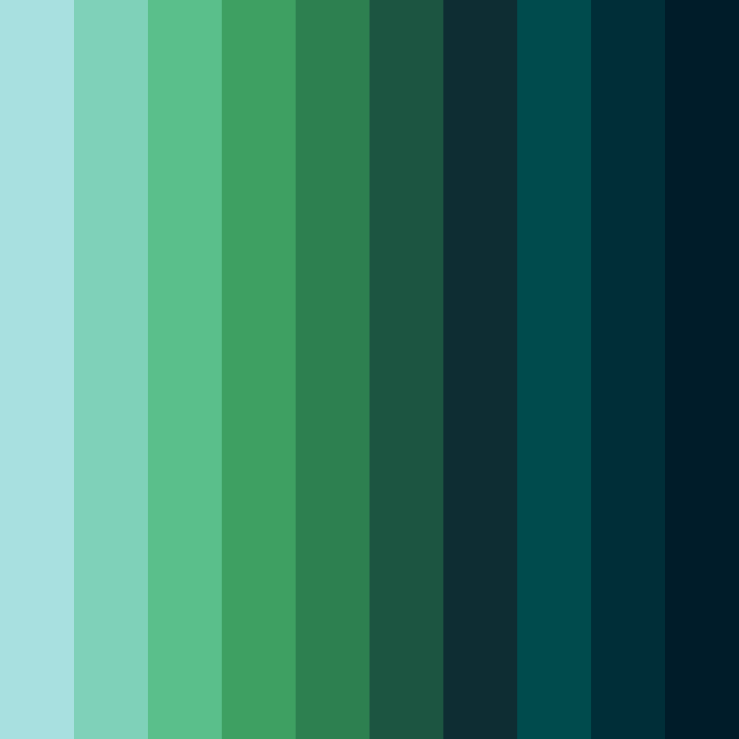 Download teal forest color palette PNG image (square)