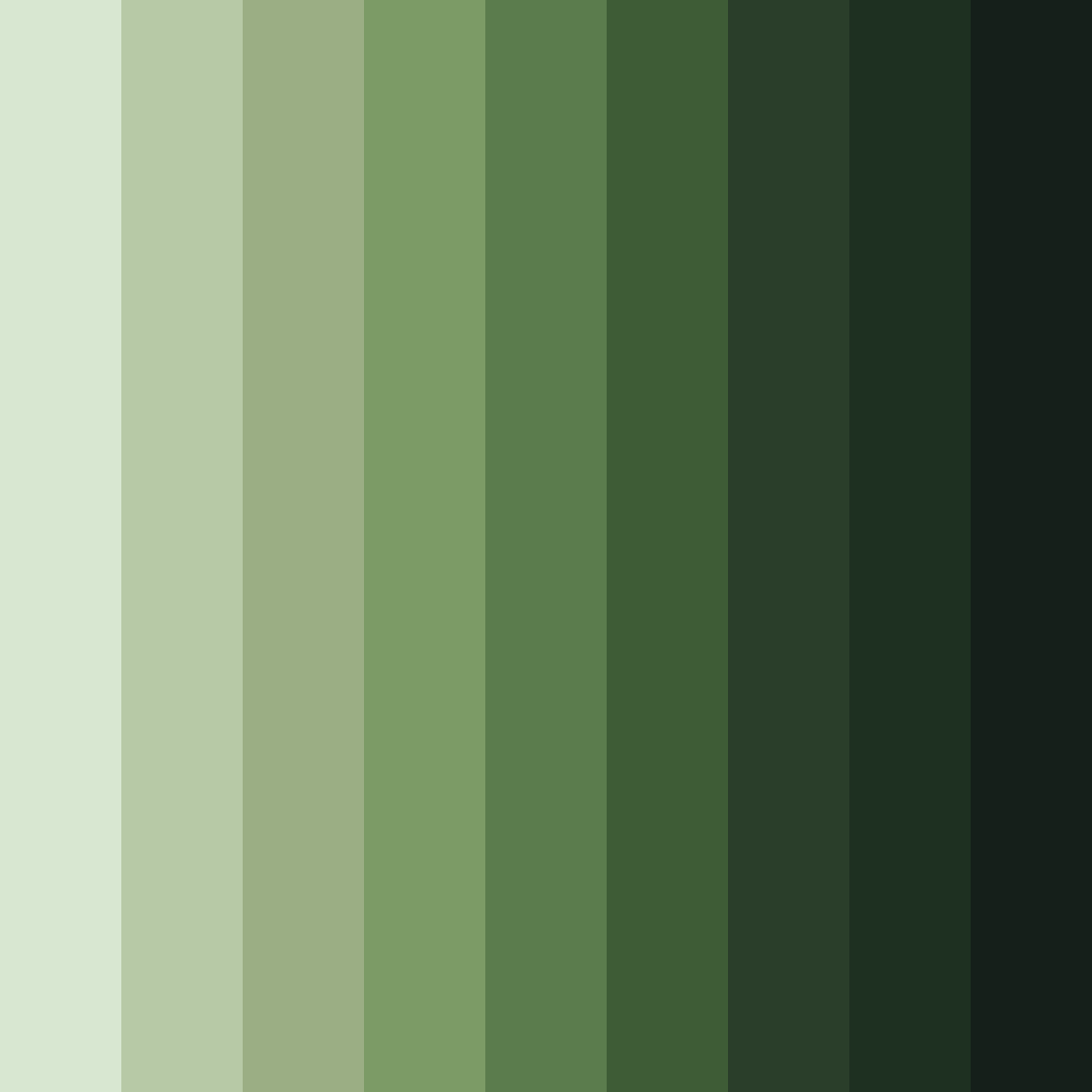 Download shades of sage green color palette PNG image (square)