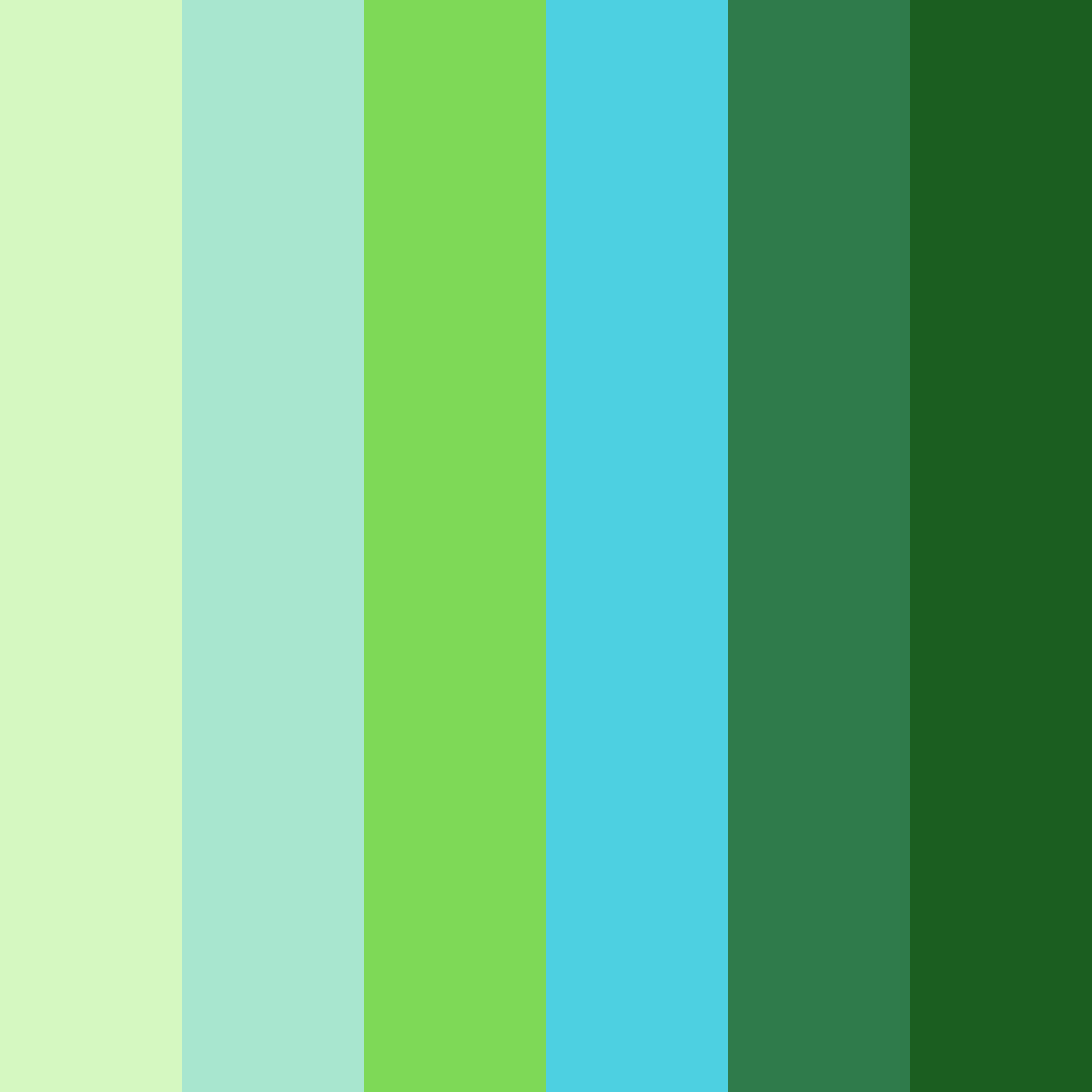 Download vibrant joyful greens color palette PNG image (square)