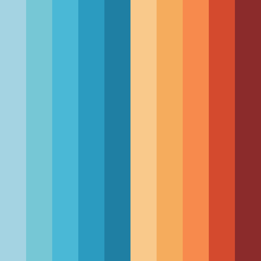 Download blue river sunset color palette PNG image (square)