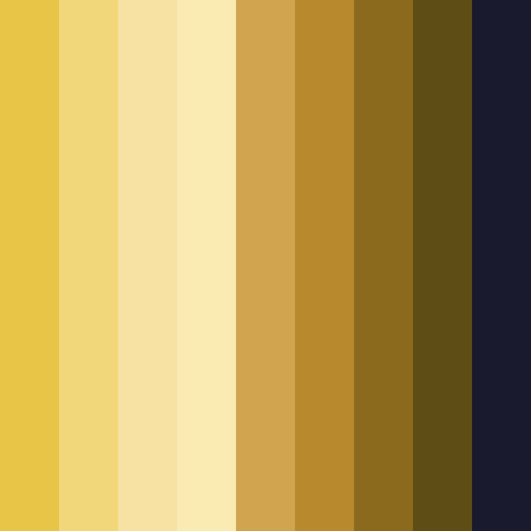 Download golden night color palette PNG image (square)