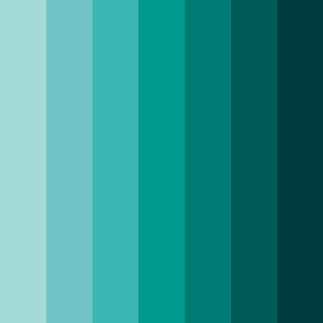 Download turquoise shades color palette PNG image (square)