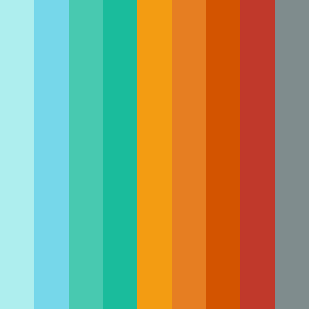 Download tropical sunset breeze color palette PNG image (square)