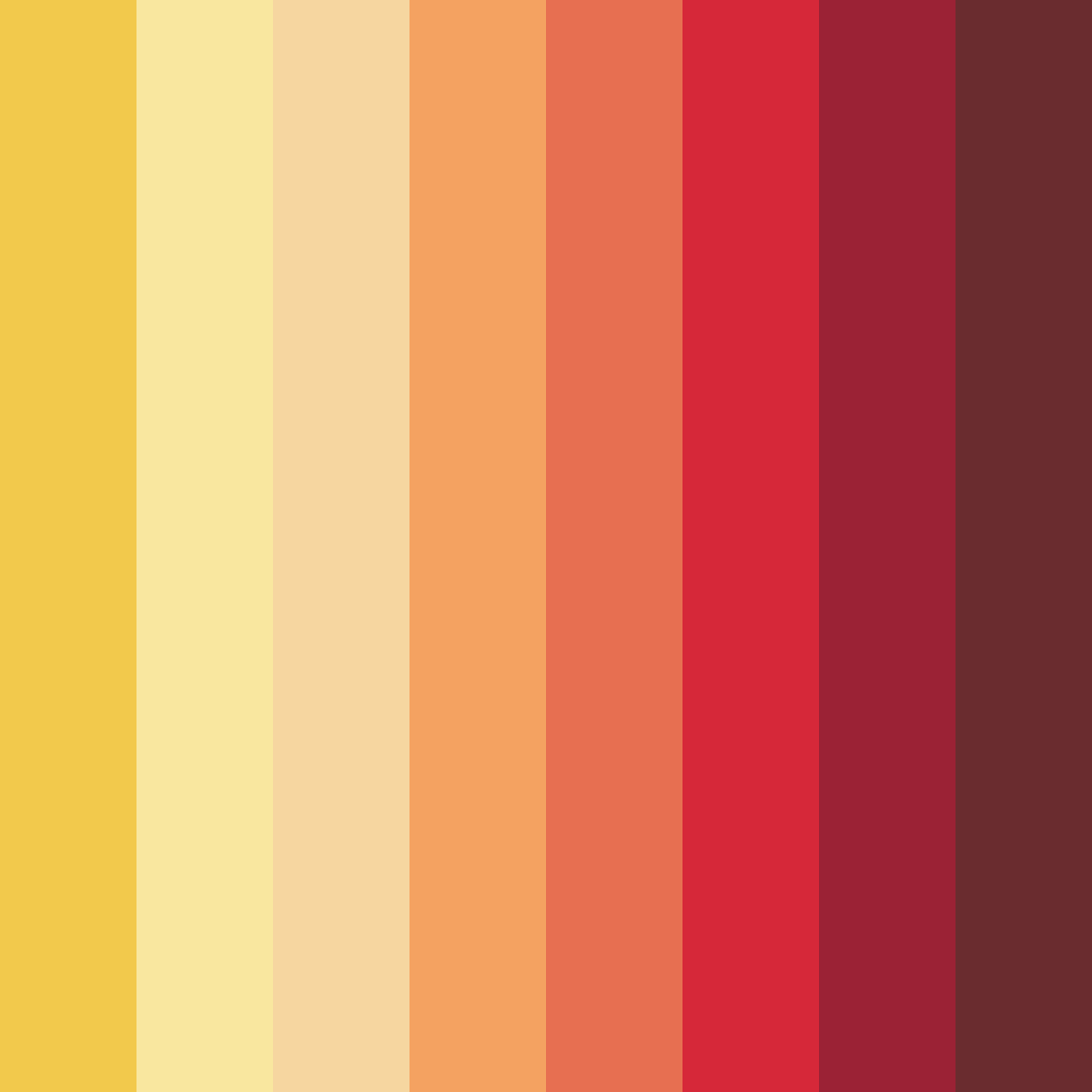 Download shades of yellow and red color palette PNG image (square)