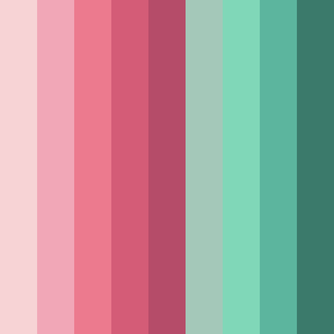 Download warm pink and green color palette PNG image (square)