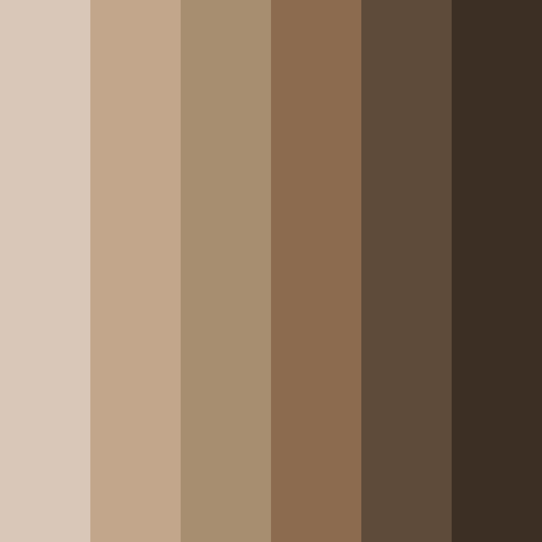 Download shades of brown color palette PNG image (square)