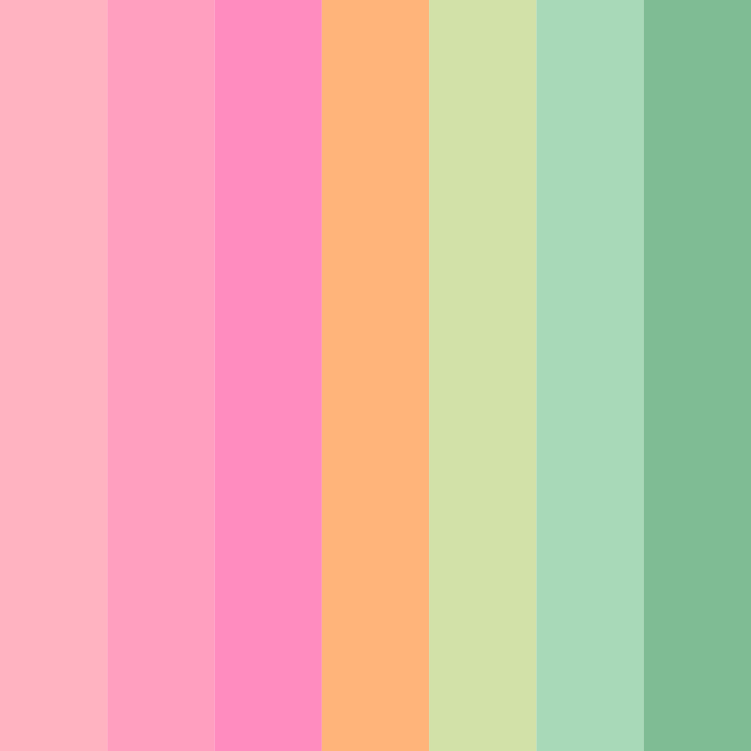 Download pink to light green bliss color palette PNG image (square)