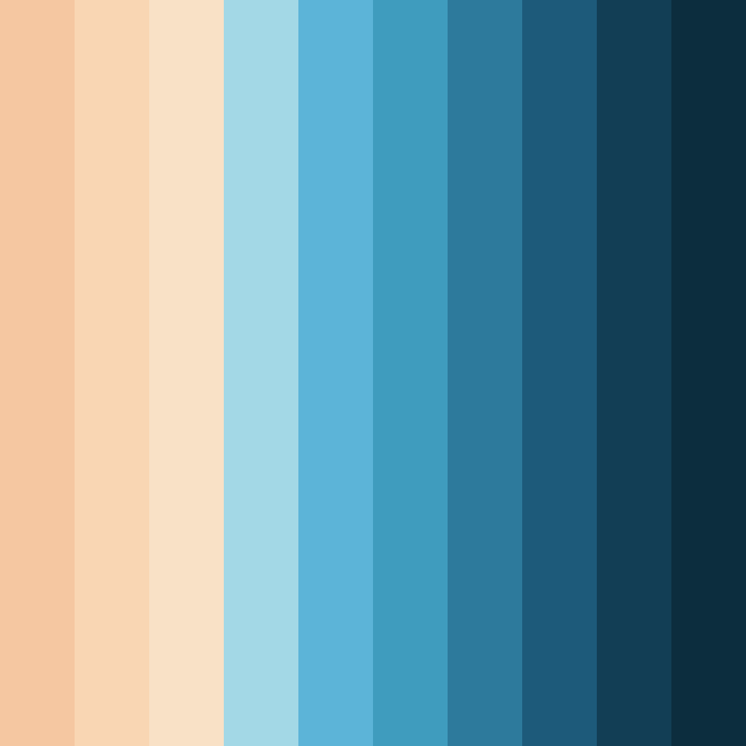 Download ocean's dawn color palette PNG image (square)