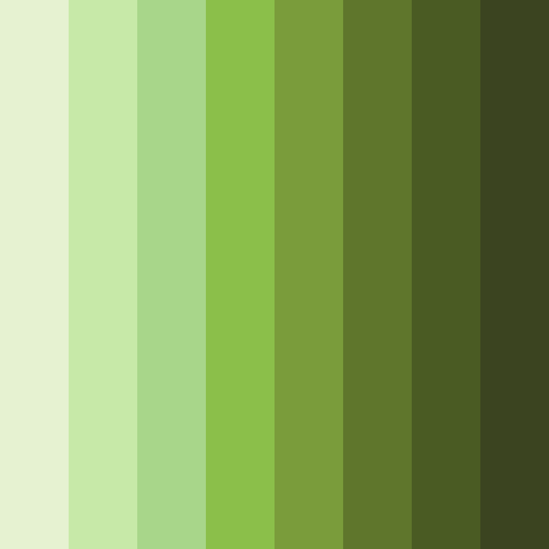 Download shades of olive green color palette PNG image (square)