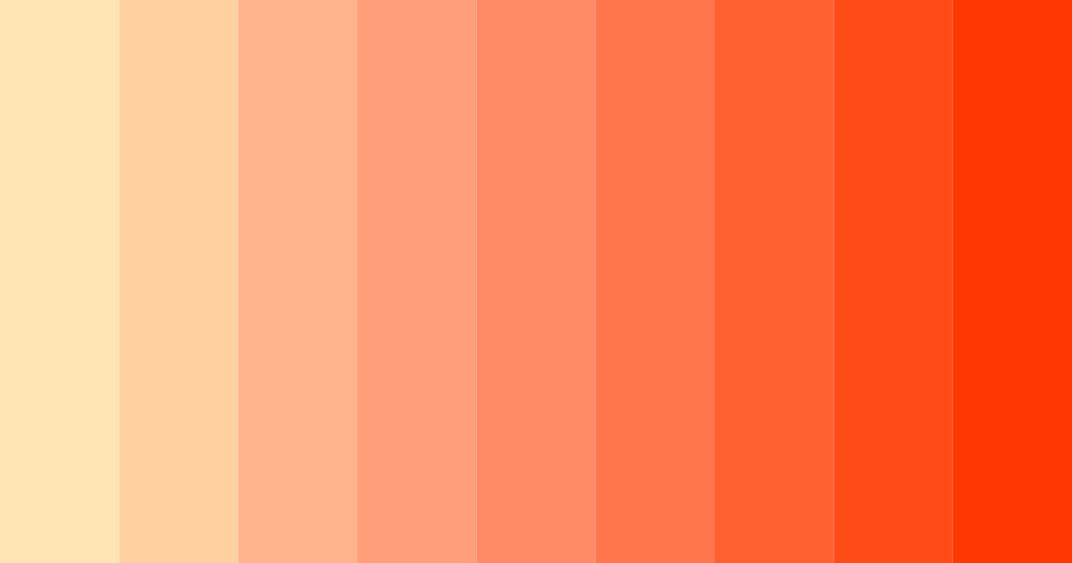 Download shades of orange color palette PNG image (landscape)