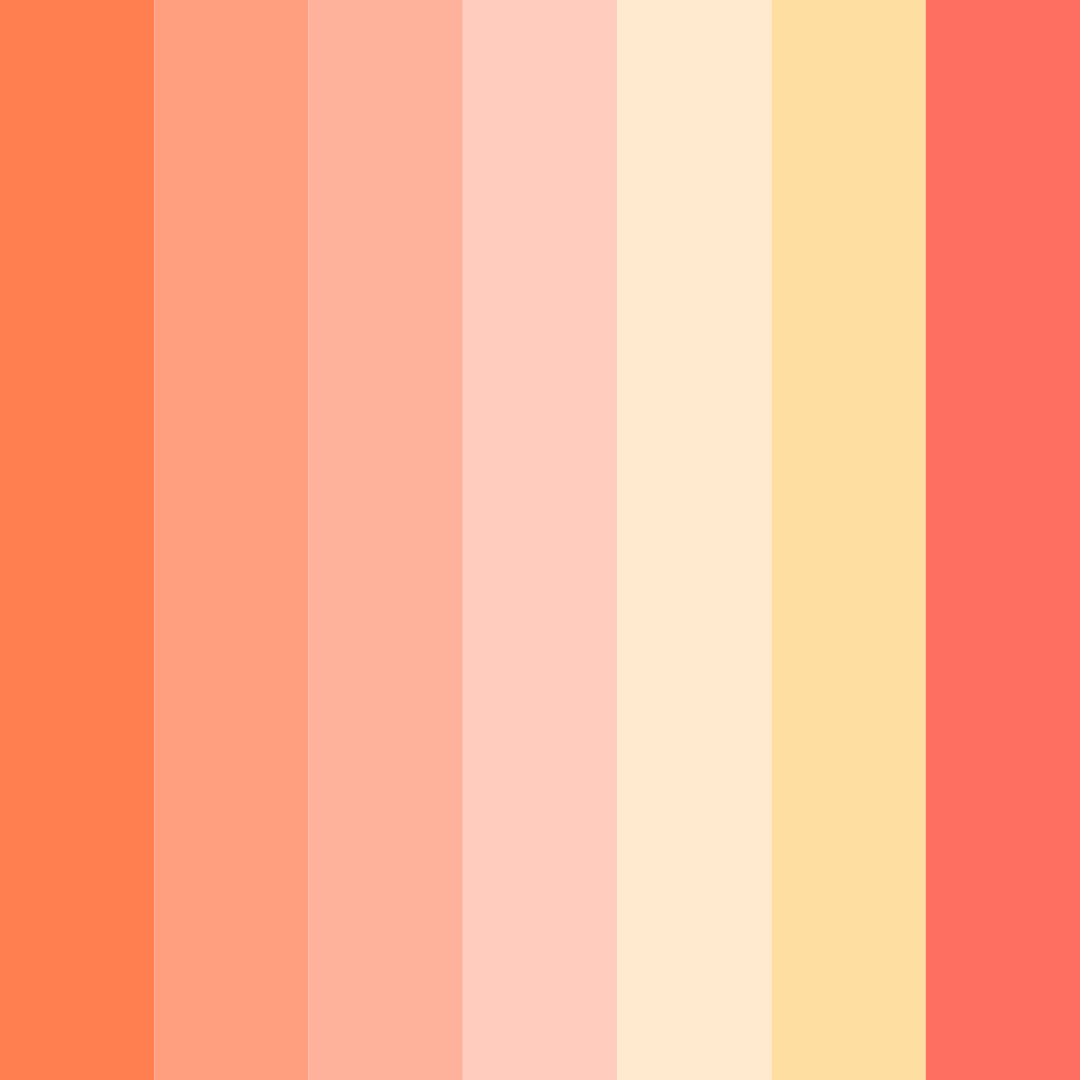 Download coral sunset color palette PNG image (square)