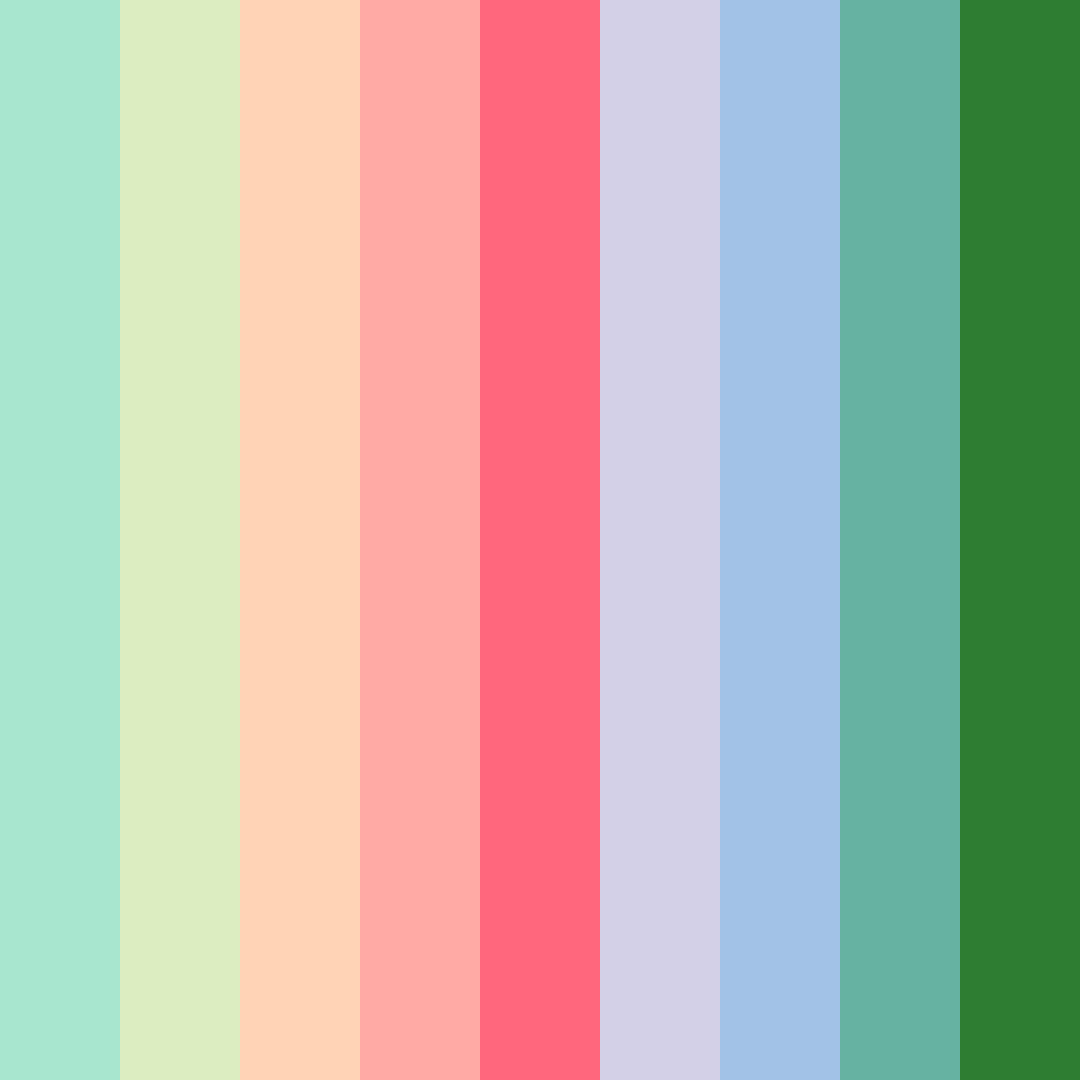 Download serene summer horizon color palette PNG image (square)