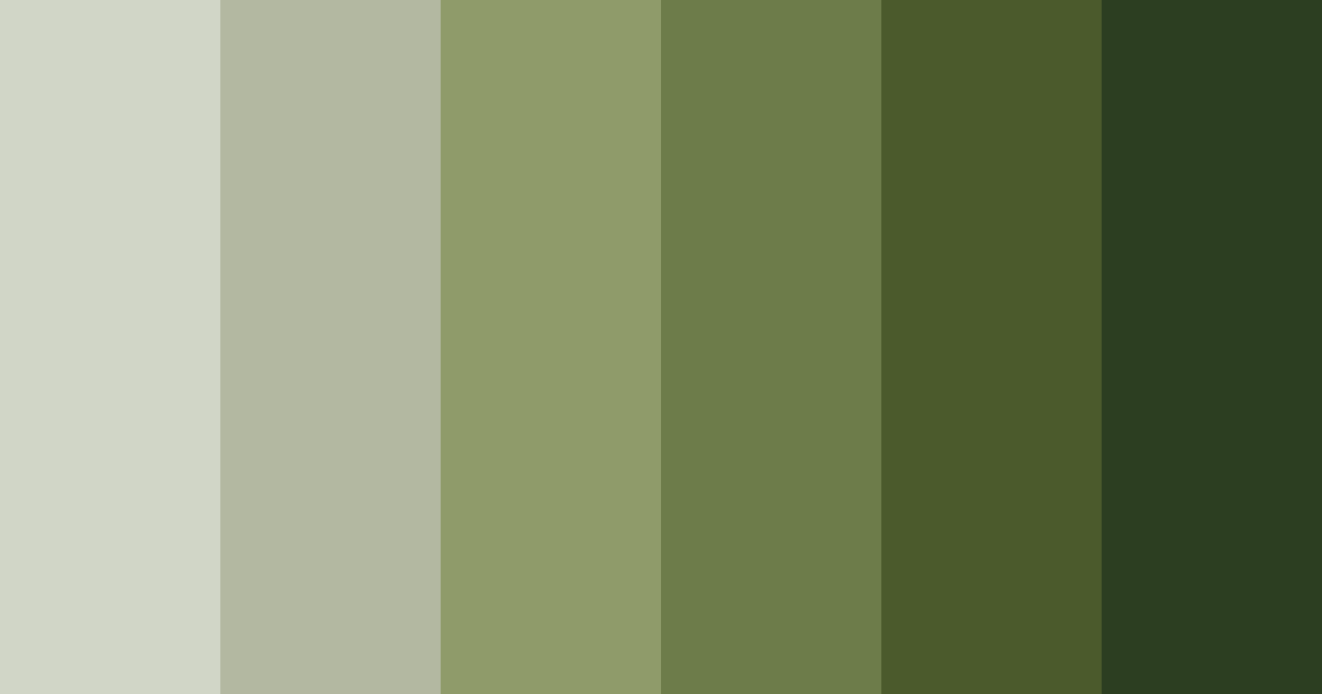 Download shades of army green color palette PNG image (landscape)