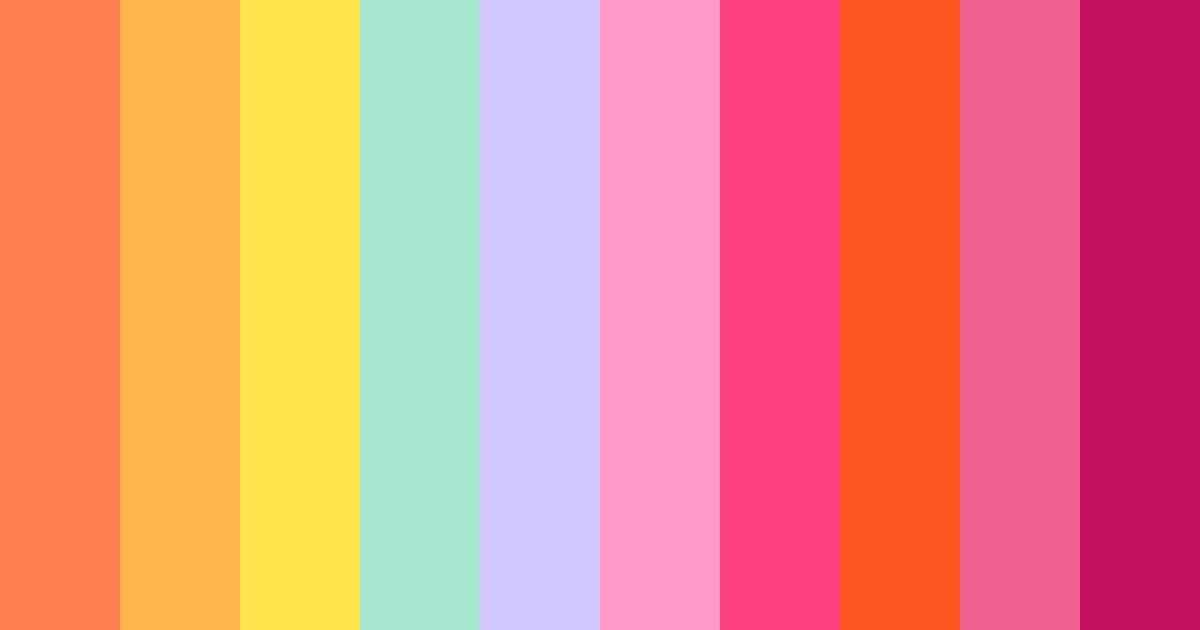 Download vibrant pink color palette PNG image (landscape)