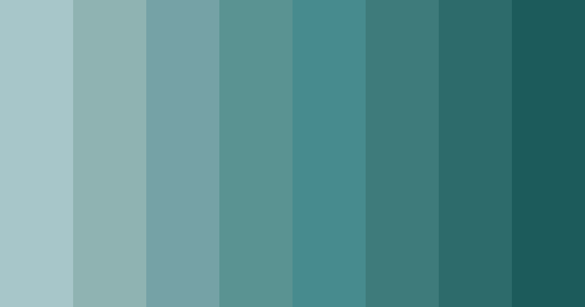 Download teal shades color palette PNG image (landscape)