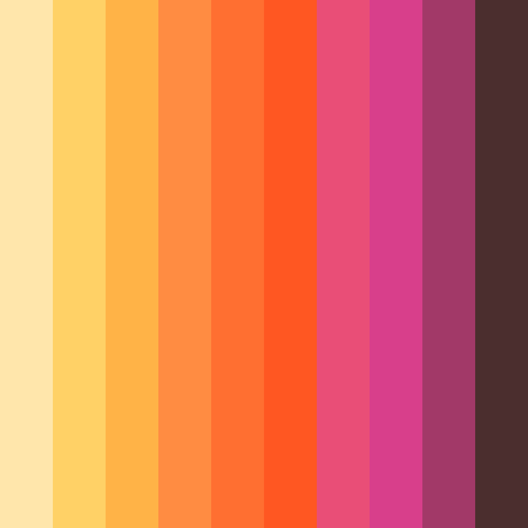 Download warm sunset color palette PNG image (square)