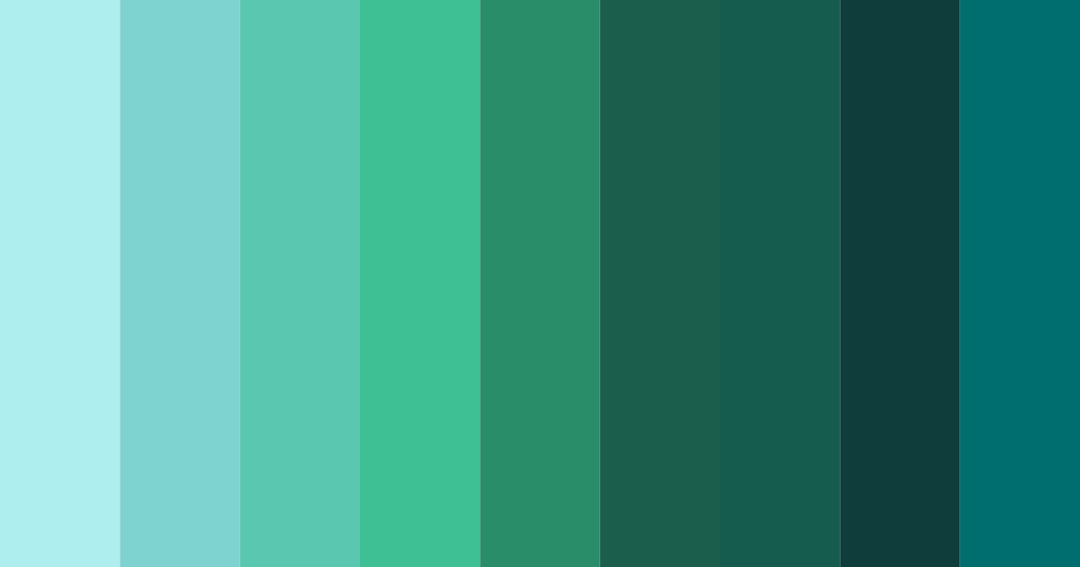 Download teal green color palette PNG image (landscape)
