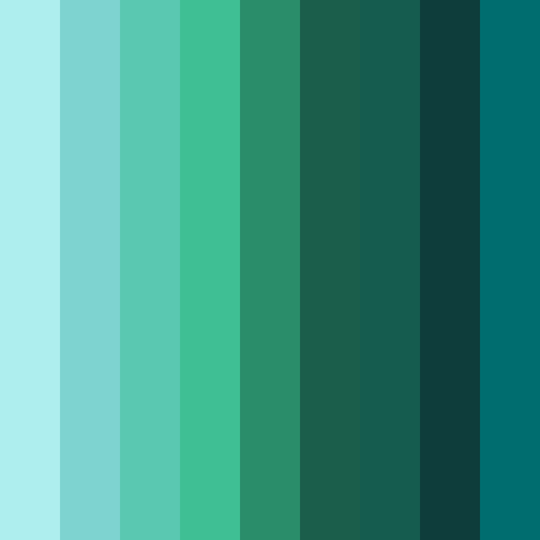 Download teal green color palette PNG image (square)