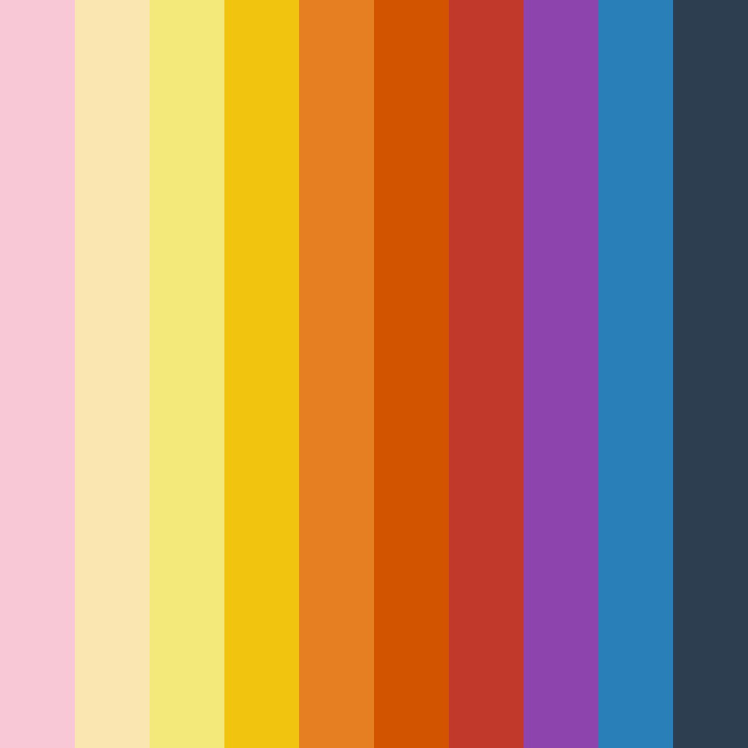 Download colorful disney color palette PNG image (square)
