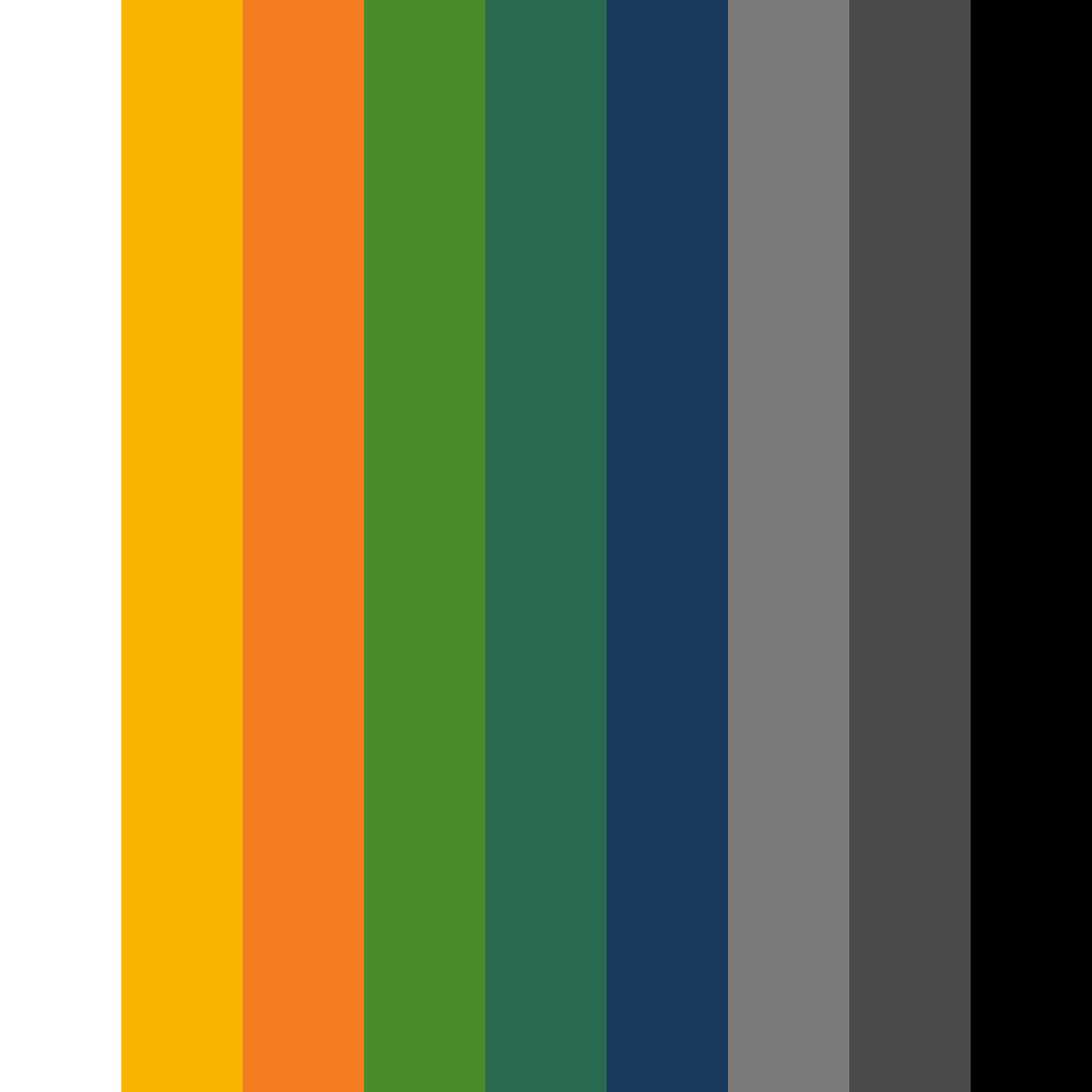 Download dark green and orange harmony color palette PNG image (square)