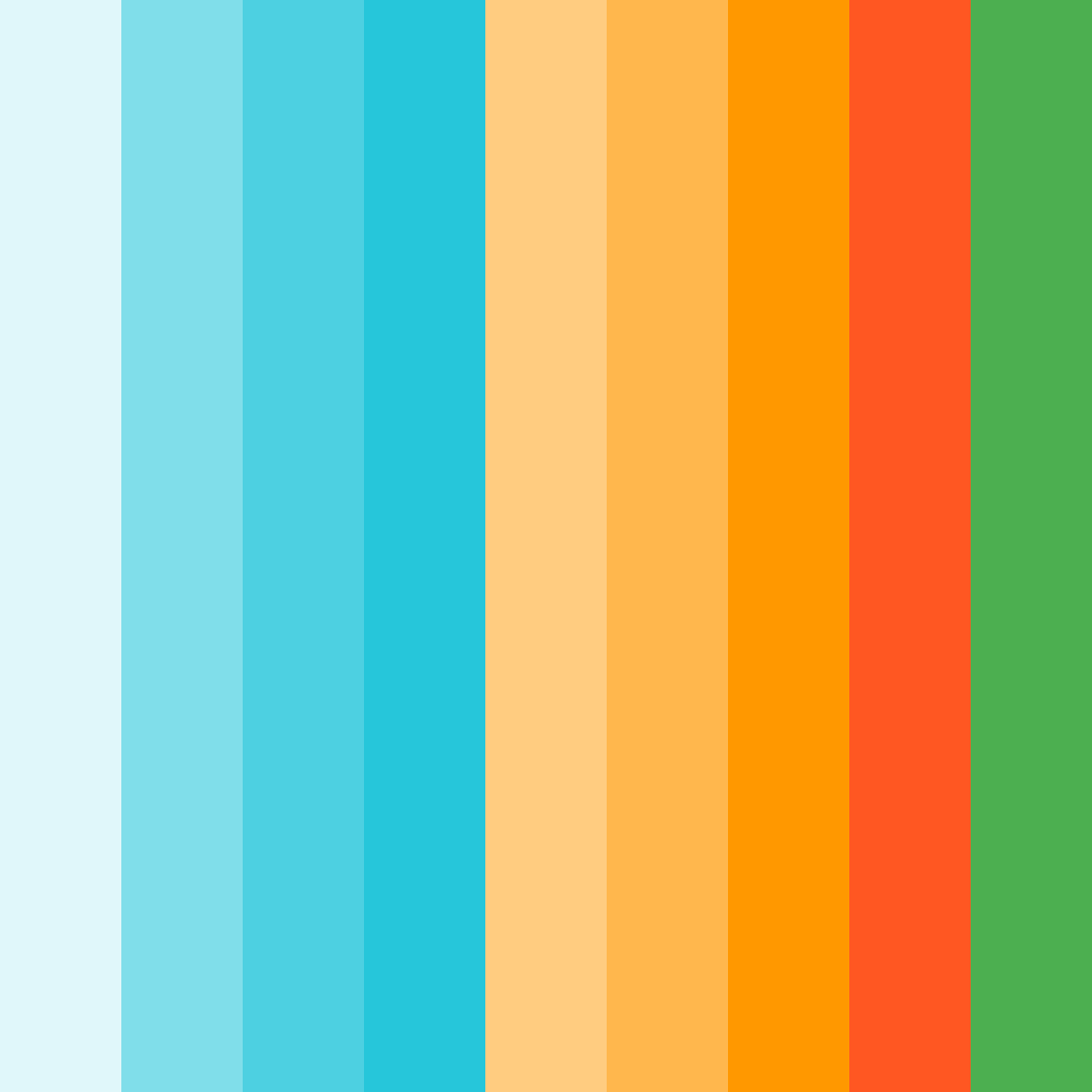 Download tropical breeze color palette PNG image (square)