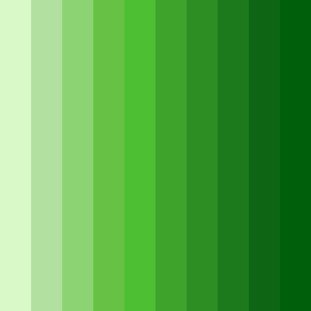 Download shades of green leaf color palette PNG image (square)