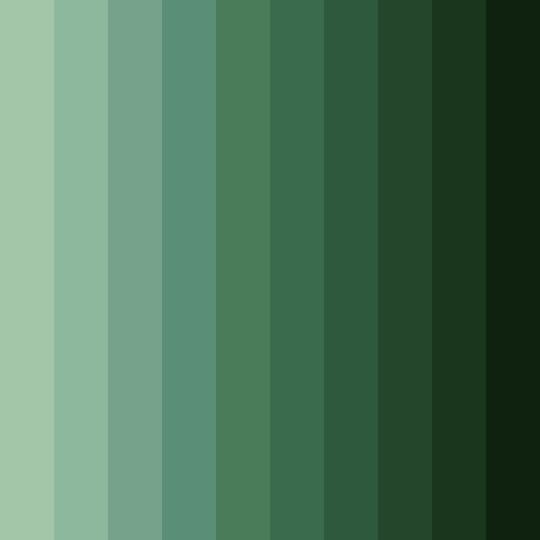 Download green shades color palette PNG image (square)