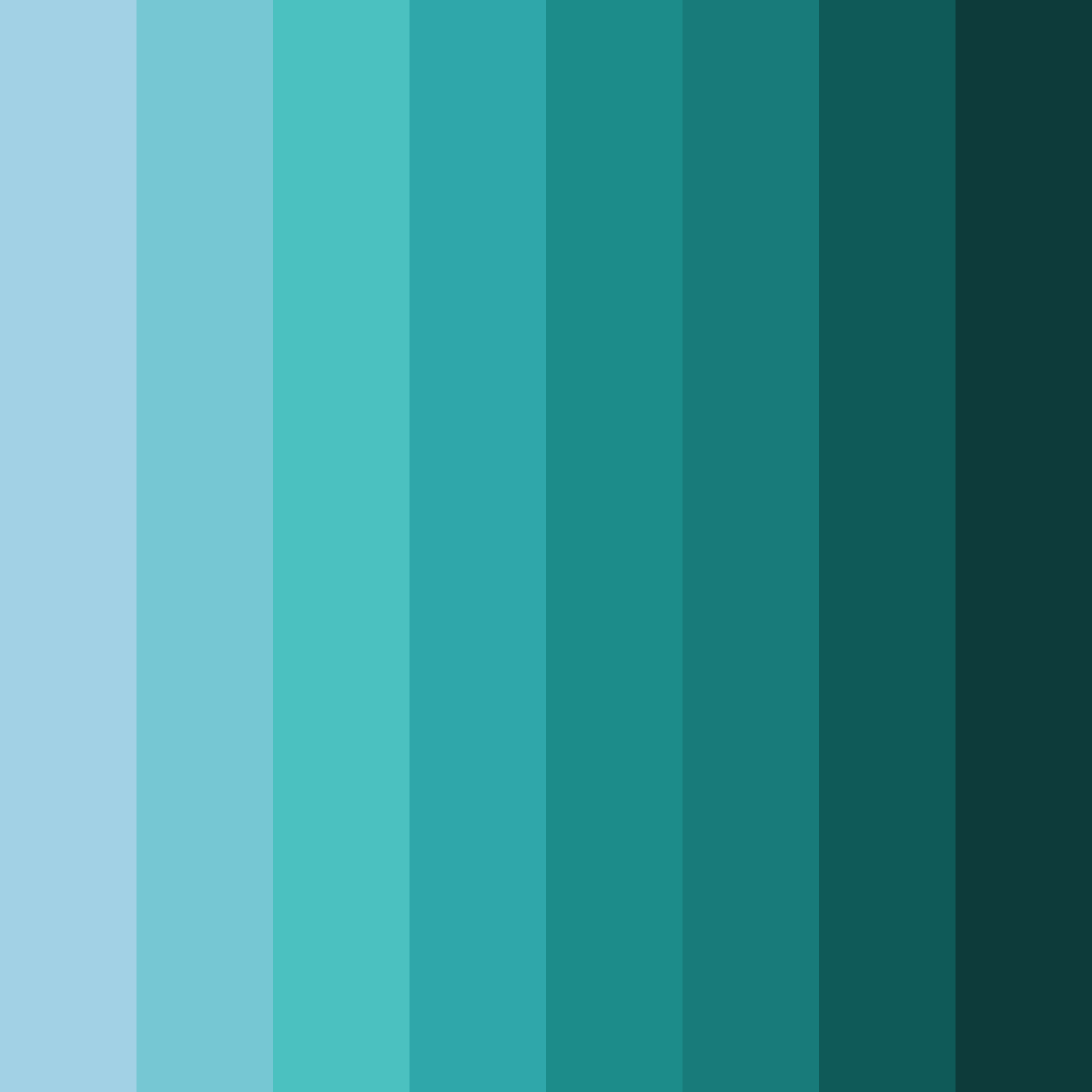 Download shades of teal color palette PNG image (square)