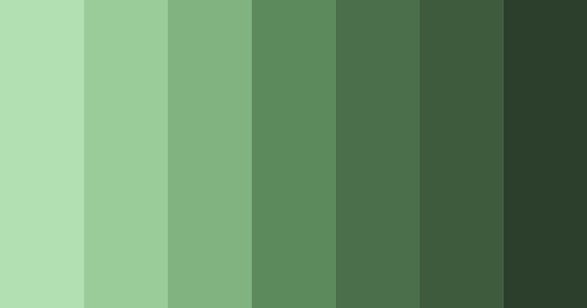 Download shades of forest green color palette PNG image (landscape)