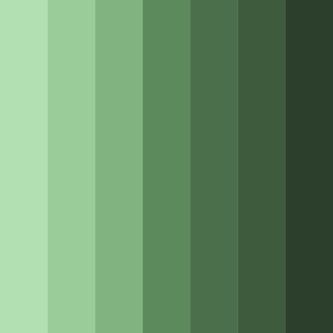 Download shades of forest green color palette PNG image (square)