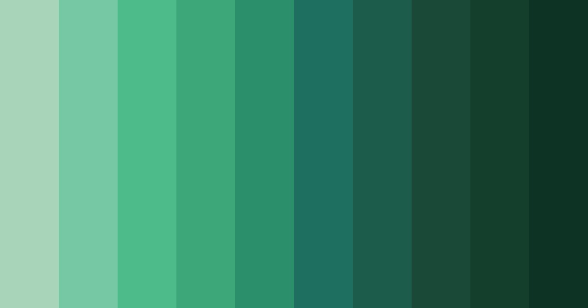 Download dark green serenity color palette PNG image (landscape)