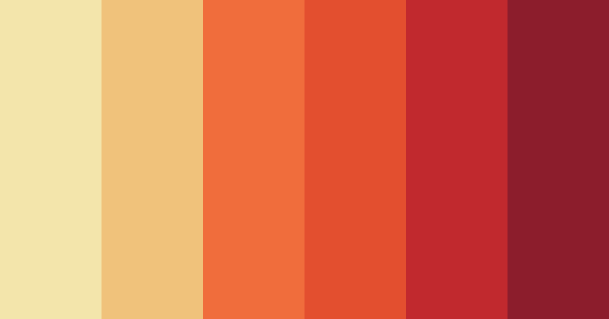 Download shades of orange color palette PNG image (landscape)