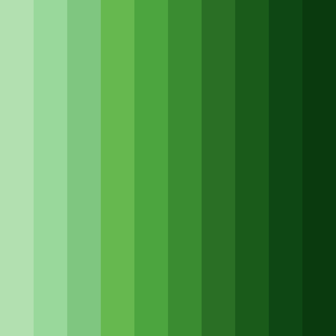 Download dark green shades color palette PNG image (square)