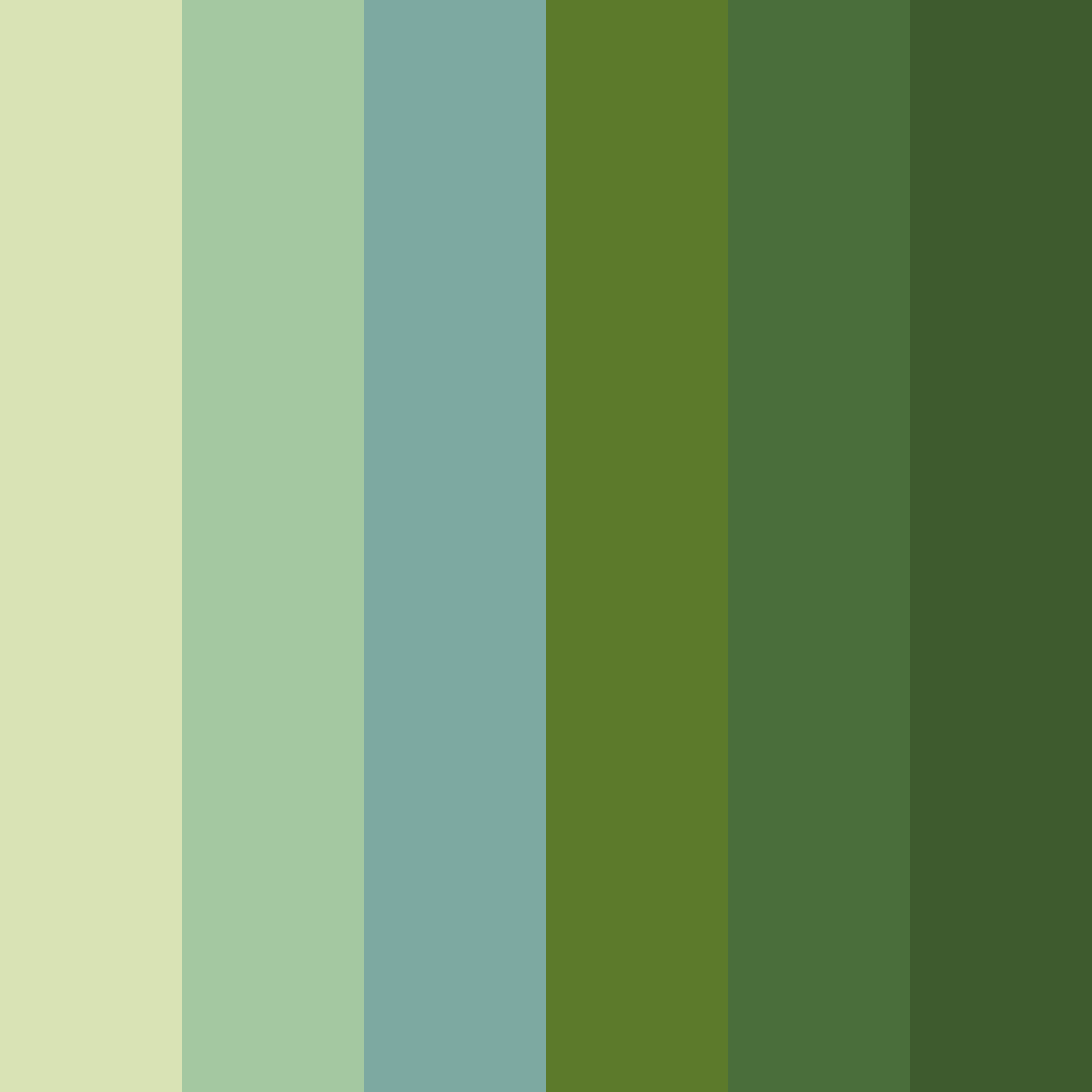 Download earthy green color palette PNG image (square)