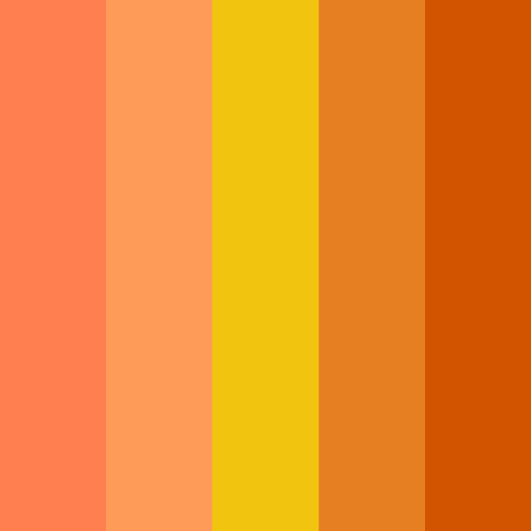 Download flamboyant orange color palette PNG image (square)