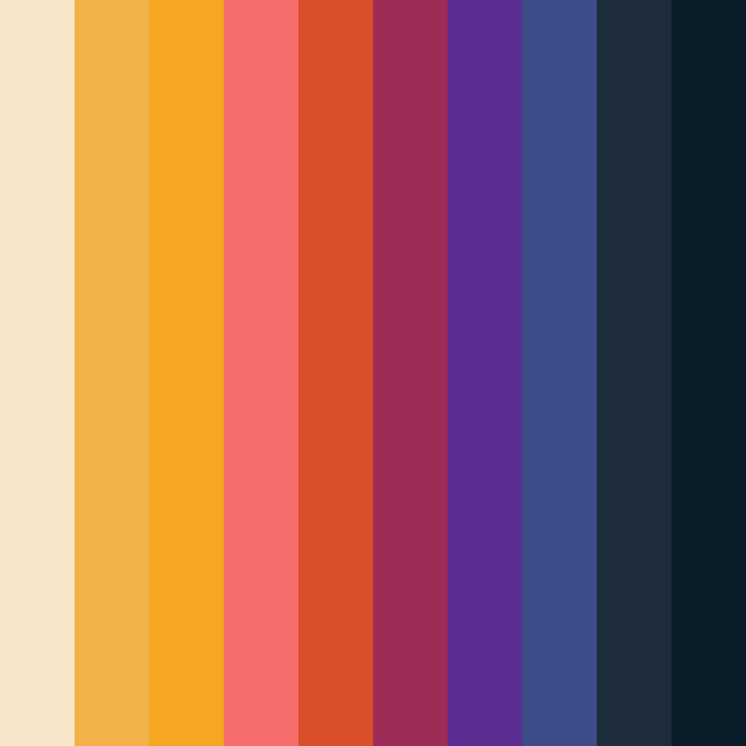 Download tropical symphony color palette PNG image (square)