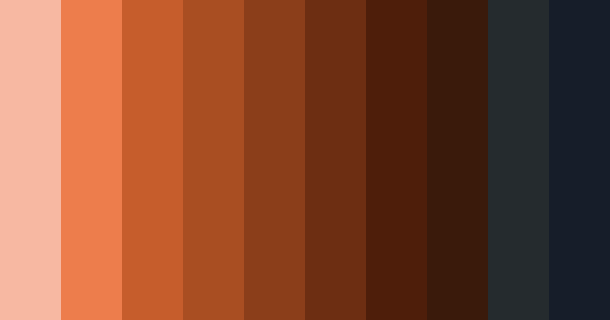 Download burnt orange and dark teal color palette PNG image (landscape)