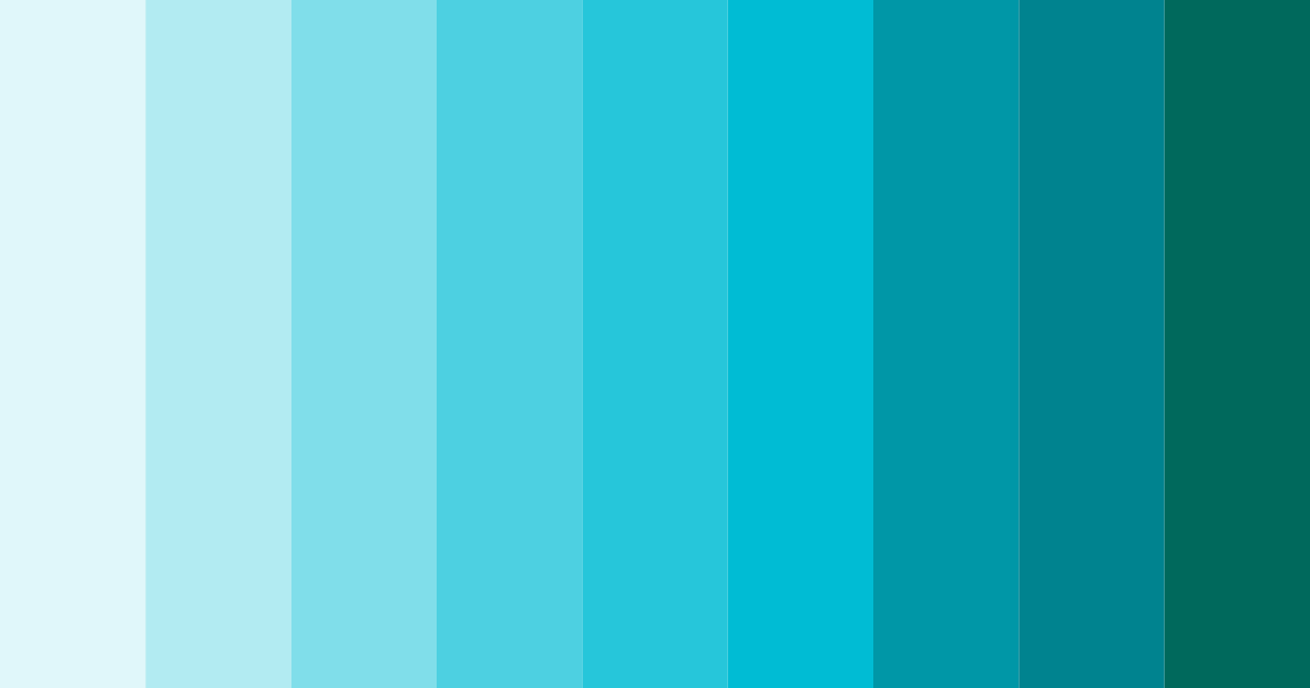 Download teal jungle color palette PNG image (landscape)