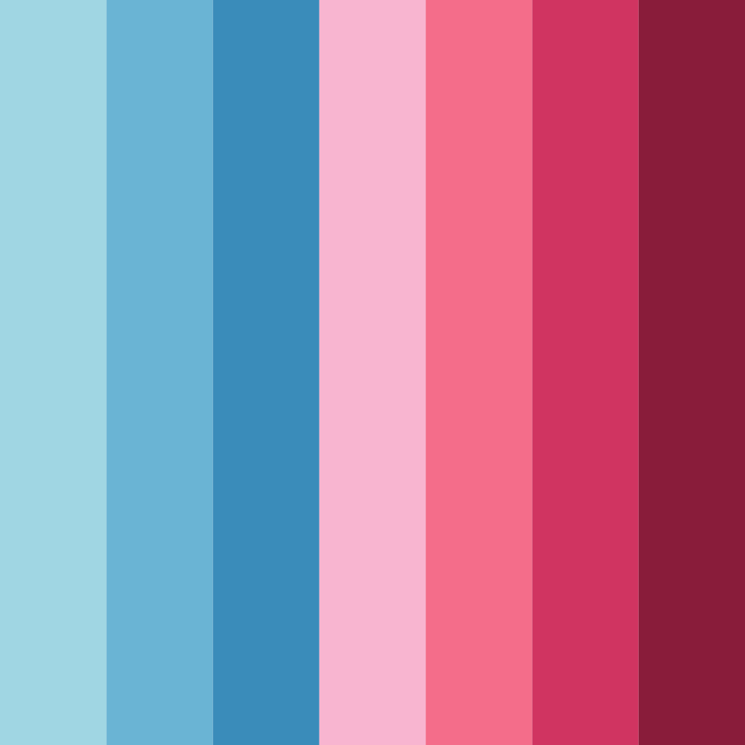Download shades of blue green pink color palette PNG image (square)