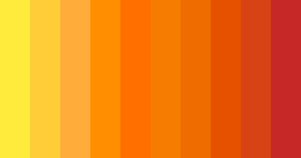 Download shades of orange color palette PNG image (landscape)