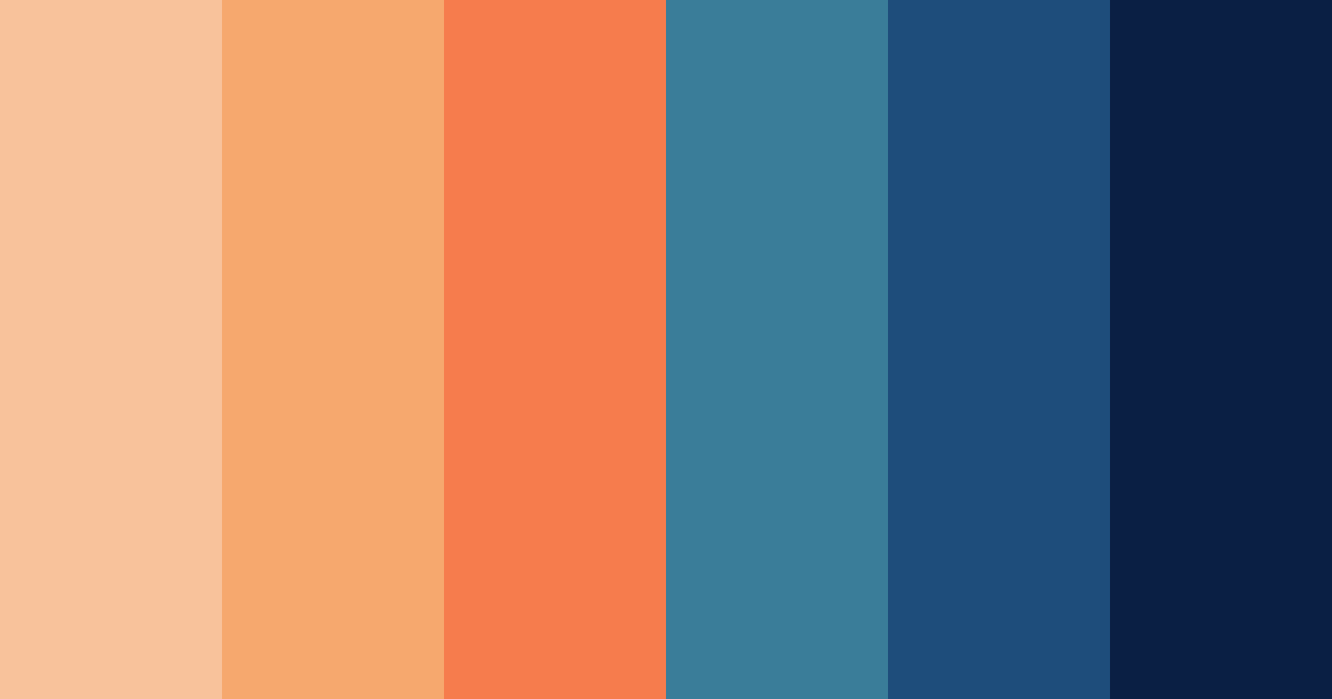 Download dark blue and light orange sunset color palette PNG image (landscape)