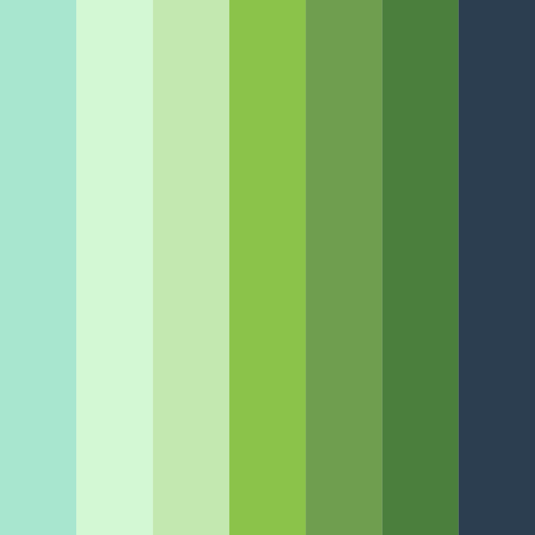 Download shades of green black color palette PNG image (square)