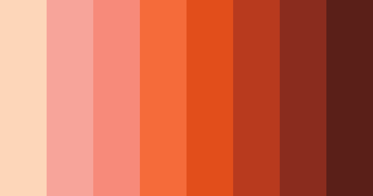 Download deep red orange color palette PNG image (landscape)