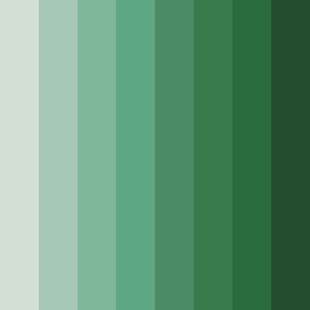Download deep forest green shades color palette PNG image (square)