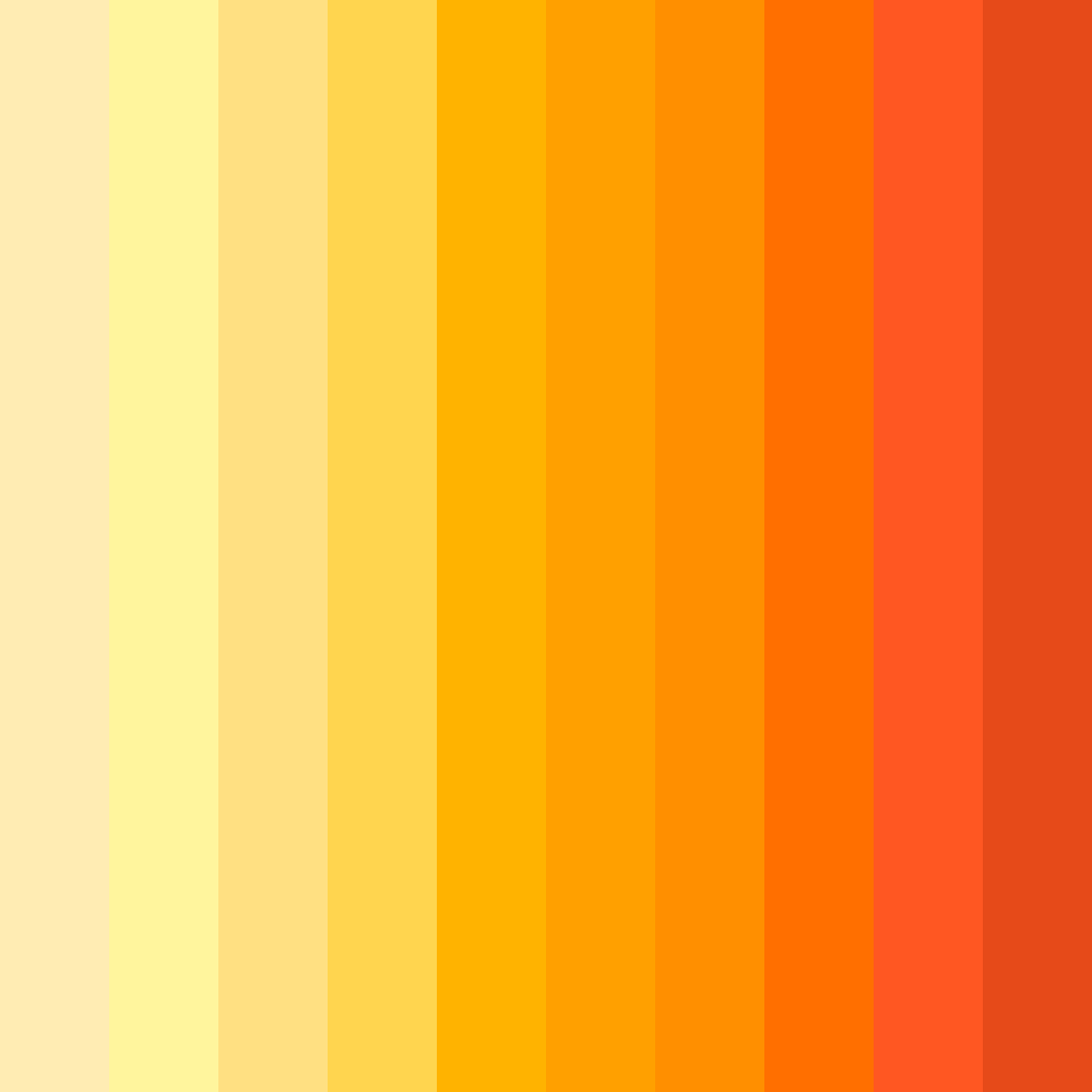 Download shades of orange color palette PNG image (square)
