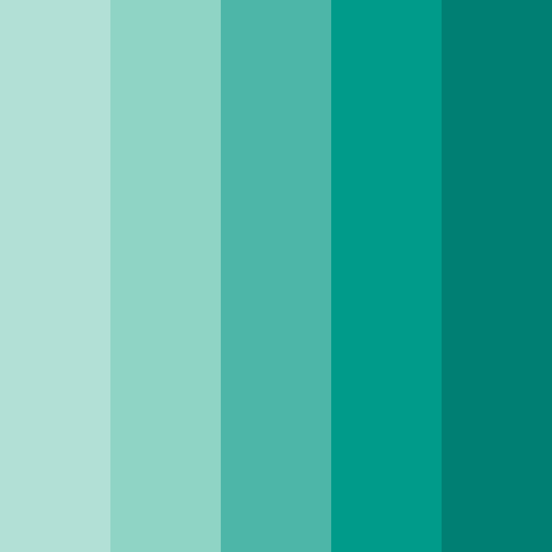 Download teal green serenity color palette PNG image (square)