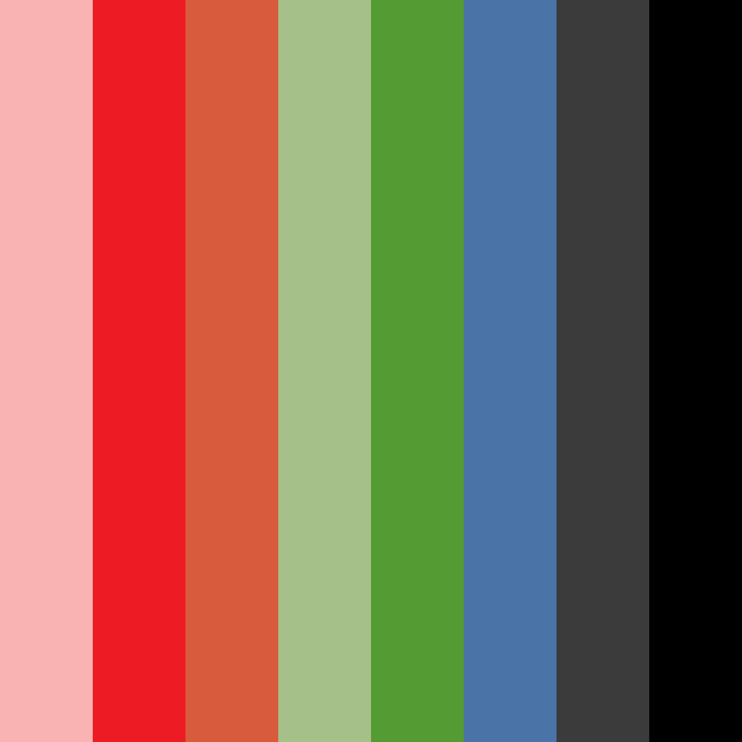 Download modern red and green harmony color palette PNG image (square)